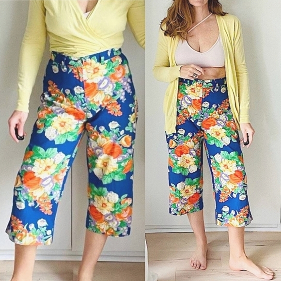 Lauren Ralph Wide Leg Floral Capri - Picture 1 of 5